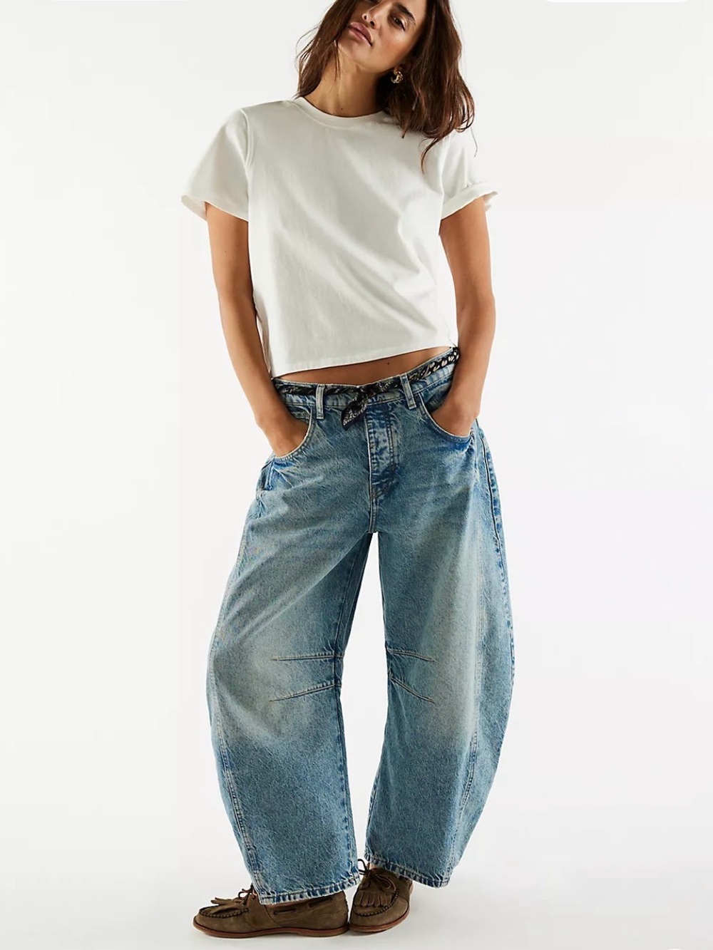 New Free People Barrel jeans